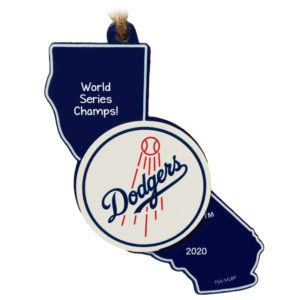 Image of Personalized 2020 World Series Dodgers CA State Ornament