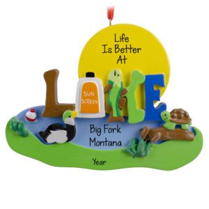 Image of Personalized Life Is Better At The Lake Shore And Animals Ornament