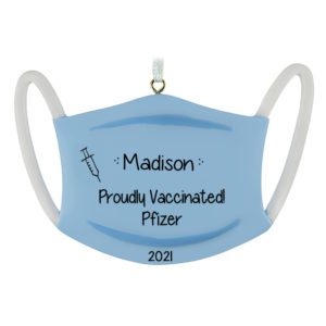 Image of Personalized Pfizer Vaccine RESIN Mask Ornament