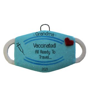 Image of Vaccinated And Ready For Travel DOUGH Mask Personalized Ornament