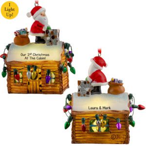 Image of 1st Christmas In Our Cabin Light Up 3-D Glittered Ornament