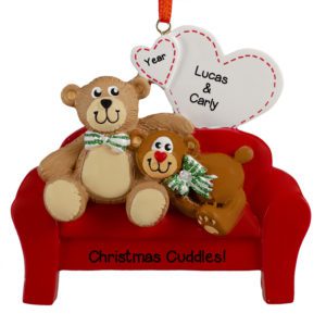 Brown Bear Heart PERSONALIZED 2020 Family 3 4 5 6 7 8 9 Christmas Ornament GIFT 