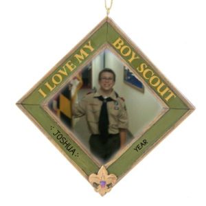 Image of Personalized I Love My Boy Scout Photo Frame Ornament