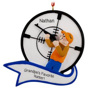 Image of Hunting With Grandpa Personalized Rifle And Scope Ornament MALE