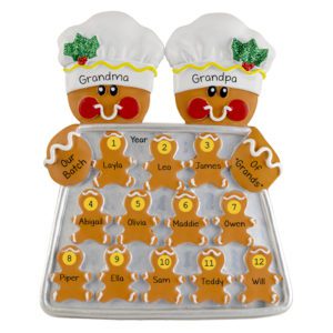 Image of Personalized Gingerbread Couple With 12 Grandkids TABLE TOP DECORATION Easel Back