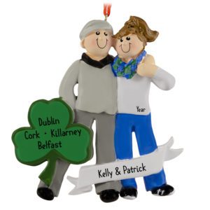 Image of Personalized Couple Ireland Travel Keepsake Ornament