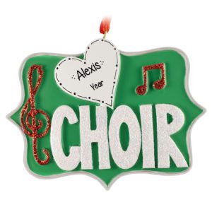Image of Personalized Glittered Choir Music Notes Ornament
