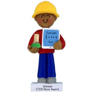 Image of Personalized MALE Science Fair Winner Ornament AFRICAN AMERICAN