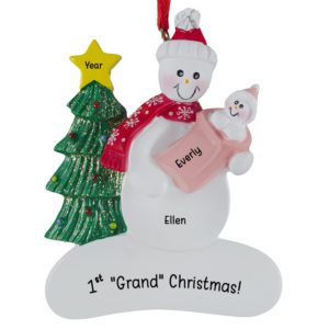 Image of Personalized Grandparent's 1ST Christmas With Baby GRANDDAUGHTER Ornament