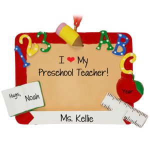 Image of I Love My Pre-School Teacher Chalkboard Ornament