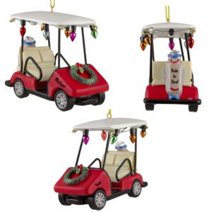 Image of Hole In One Golf Cart Souvenir 3-D Personalized Ornament