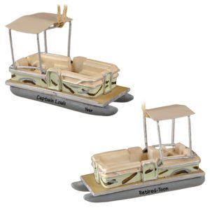 Image of Personalized TAN Retirement Pontoon Boat 3-D Ornament