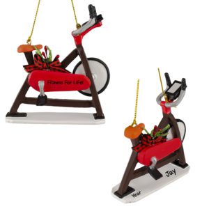 Image of Personalized Indoor Spinning 3-D Exercise Bike Ornament