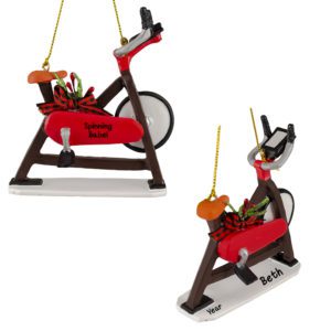 Image of Personalized Spinning Babe 3-D Indoor Exercise Bike Ornament