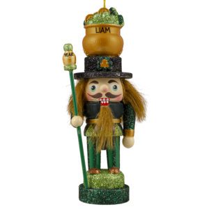 Image of Personalized Glittered Irish Nutcracker 3-D Ornament