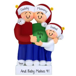 Image of Personalized Family Of Three Expecting Baby Ornament