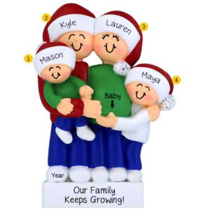 Image of Personalized Expecting Family Of Four Ornament