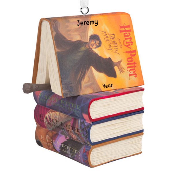 Image of Personalized Harry Potter Stack Of Books 3-D Ornament