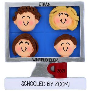Image of Personalized Student Schooled By Zoom Computer Meeting Ornament