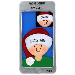 Image of Personalized Facetiming With Hero Phone Video Chat Ornament
