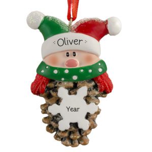 Image of Personalized Sloth Couple With Holly Glittered Ornament
