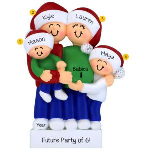 Image of Personalized Future Family Of Six Expecting TWINS Ornament