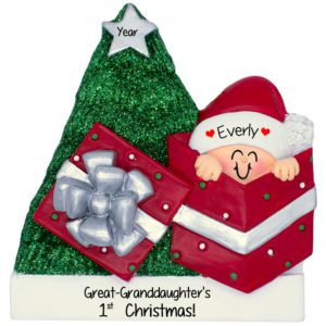 Image of Great-Granddaughter's 1st Christmas Baby In Gift Glittered Tree Ornament