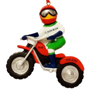 Image of Personalized Dirt Bike Racer Christmas Ornament