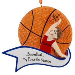 Image of Basketball Is My Favorite Season Personalized Ornament MALE