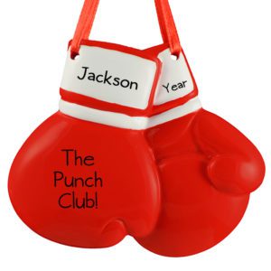 Image of Personalized Boxing Club RED Gloves Christmas Ornament