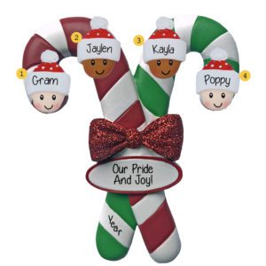 Image of Personalized Grandparents And Grandchild On LOVE Christmas Ornament