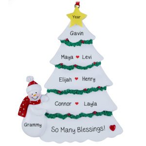 Image of Personalized Grandma's Christmas Tree With 7 Grandkids Ornament