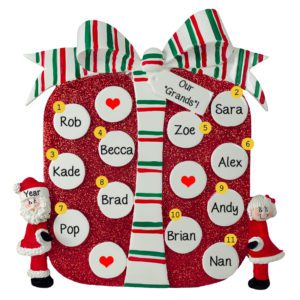 Image of Personalized Grandparents With 9 Grandkids Big Present Tabletop Decoration