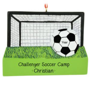 Image of Personalized Soccer Camp Ball And Net Ornament
