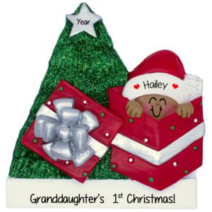 Image of Granddaughter's 1st Christmas Baby In Gift Glittered Tree Ornament African American