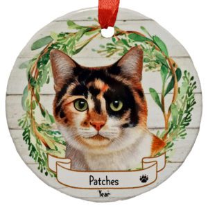 Image of Boston Terrier Personalized Ceramic Wreath Ornament