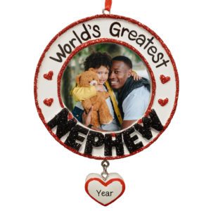 Image of Personalized World's Greatest Nephew Picture Frame Ornament