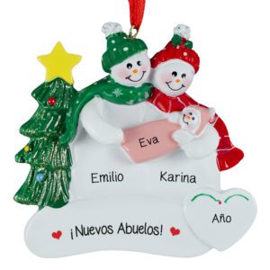 Image of Nuevos Abuelos Holding Baby GRANDDAUGHTER Christmas Ornament