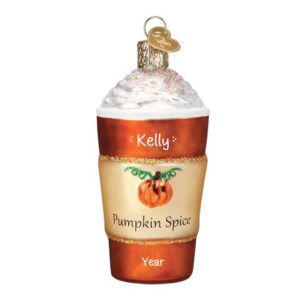 Image of Pumpkin Spice Latte Glass 3-D Personalized Ornament