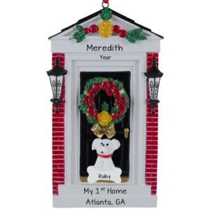 Image of My First Home BLACK Door With Pet Personalized Ornament