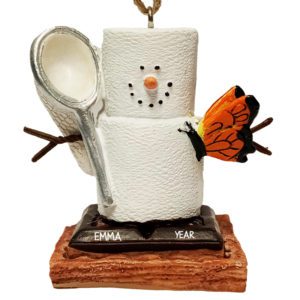 Image of Personalized S'mores Catching Butterfly 3-D Ornament