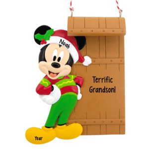 Image of Personalized Minnie Mouse Amazing Granddaughter Sled Ornament