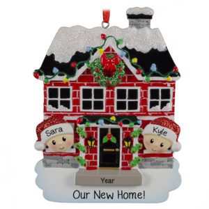 Image of Personalized Couple In New Home Brick House Ornament