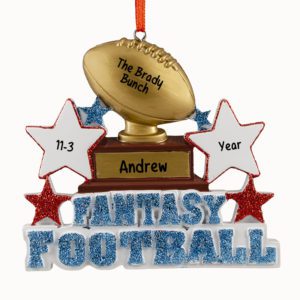 Image of Personalized Fantasy Football Champ Glittered Stars Ornament