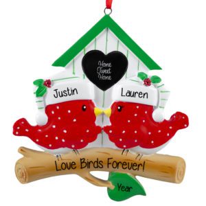 Image of Personalized Bird Couple Home Tweet Home Ornament