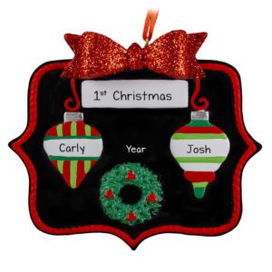 Image of Couple's 1st Christmas Together Chalkboard Personalized Ornament