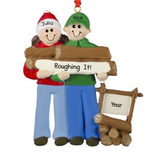 Image of Personalized Couple Roughing It In The Mountains Ornament