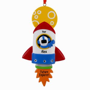 Image of Personalized Colorful Rocket Future Explorer Ornament