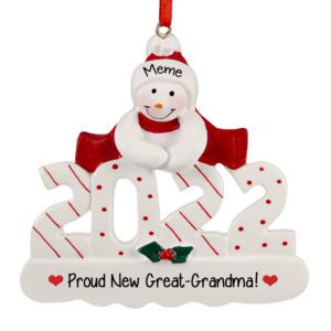 Image of Personalized 2022 New Great Grandma Snowlady Ornament