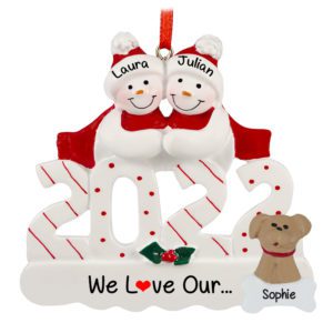 Image of 2022 Couple Loves Their Dog Personalized Ornament